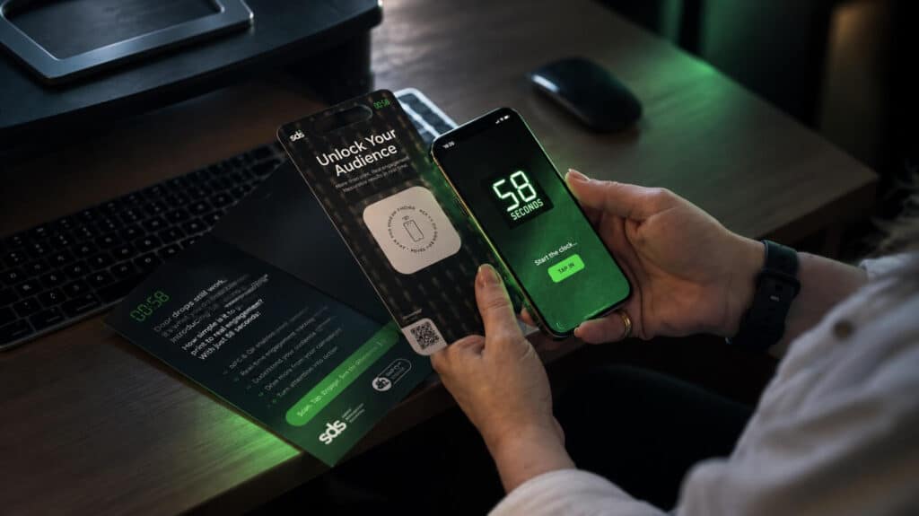 58s Campaign - A man interacting with a marketing campaign
